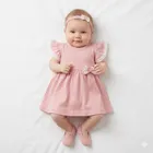 Body sukienka dziewczęce z długim rękawem, różowe, Nicol