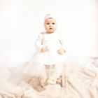 Body sukienka z długim rękawem, ecru, Nicol