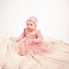 Body sukienka z długim rękawem, różowe, Nicol