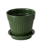 Boltze Home, Juniper, zestaw doniczka porcelanowa z podstawką, 14,9 cm