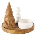 Boltze Home, Ove, świecznik z bałwankiem i choinką, 13 cm
