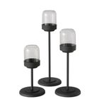 Boltze Home, Senza, zestaw metalowych lampionów ze szklaną kopułą, 3 szt.