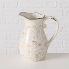 Boltze Home, wazon ceramiczny typu dzbanek, Florina, biały, wys. 18 cm