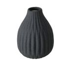 Boltze Home, wazon ceramiczny w prążki, Esko, czarny mat