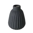 Boltze Home, wazon ceramiczny w prążki, Esko, czarny mat