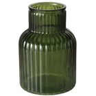 Boltze Home, wazon szklany, Relea, zielony, ryflowane szkło, 20 cm