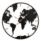 Boltze Home, zegar ścienny Union, metalowy ze złotymi wskazówkami