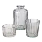 Boltze Home, zestaw szklanych dekoracji, Tolka, świeczniki i wazon, 10 cm