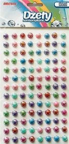 Brewis, dżety samoprzylepne, perłowe, 104 szt.