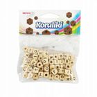 Brewis, koraliki drewniane, alfabet, 8 mm, 60 szt.