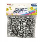 Brewis, koraliki drewniane, srebrne, 8 mm, 120 szt.