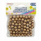 Brewis, koraliki drewniane, złote, 10 mm, 60 szt.