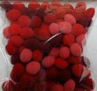 Brewis, pompony, czerwone, 10 mm, 100 szt.