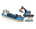 Brio World, Statek kontenerowy z dźwigiem, zabawka drewniana