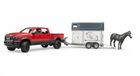 Bruder, RAM 2500 Power Wagon, auto z przyczepą do przewozu koni