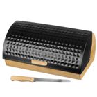 Brunbeste, chlebak bambusowy z nożem do pieczywa, czarny, 2773