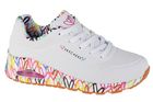Buty sportowe damskie, białe, Skechers Uno-Loving Love