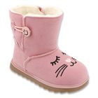 Buty zimowe dziewczęce ze skórą naturalną, ocieplane, różowe, Befado