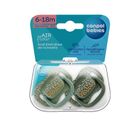 Canpol babies, Mountains, symetryczny smoczek uspokajający, silikonowy, zielony, 6-18 m, 2 szt.