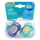 Canpol babies, NightGlow, smoczek uspokajający silikonowy, symetryczny, niebieski, 0-6 m, 2 szt.