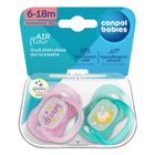 Canpol babies, NightGlow, smoczek uspokajający silikonowy, symetryczny, różowy, 6-18 m, 2 szt.