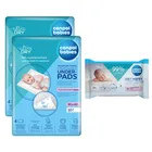 Canpol babies, zestaw: podkłady higieniczne, 90-60 cm, 2-10 szt. + chusteczki nawilżane, 60 szt.