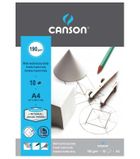 Canson, blok techniczny A4, biały, 190g, 10 kartek