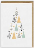 Cardie, kartka, Boże Narodzenie, choinka, miętowo-złota