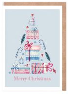 Cardie, kartka, Boże Narodzenie, choinka, niebieska