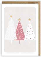 Cardie, kartka, Boże Narodzenie, pastelowe choinki