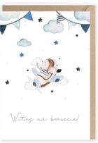 Cardie, kartka okolicznościowa A6, z okazji narodzin, chłopiec