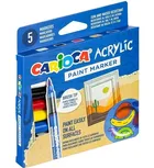Carioca, markery akrylowe z pędzelkiem, 5 kolorów