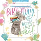 Carte Blanche, karnet holograficzny 3D, miś trzymający babeczkę