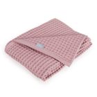 Ceba Baby, Waffle Line, kocyk dziecięcy, Silver Pink, 90-90 cm