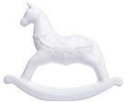 Ceramiczny konik na biegunach, dekoracja, złota