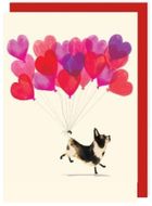 Charley Rabbit, karnet, walentynki, pies z balonami