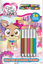 Chi Chi love. Numerkowe kolorowanki. Kolorowe spotkania piesków