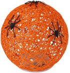 Christmas Decoration, kula dekoracyjna lampka z pająkiem, pomarańczowa, 15 cm