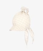 Chustka na głowę dziecięca, beżowa, krata, Iltom