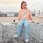 Cienkie jeansy wide z kwiatkami Cool Club