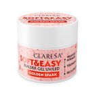 Claresa, Soft&Easy, żel budujący do paznokci, gloden spark, 45 g