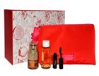 Clarins, zestaw, serum pod oczy, 20 ml + olejek oczyszczający do twarzy, 50 ml + tusz do rzęs, 3 ml + kosmetyczka