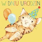 Clear Creations, karnet, kwadrat, Urodziny, Kotek