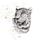Clear Creations, karnet, złocony kwadrat, Gepard