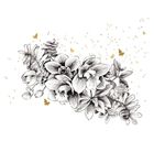 Clear Creations, karnet, złocony kwadrat, Kwiaty