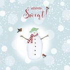 Clear Creations, Swarovski, karnet, kwadrat, Święta, Bałwan