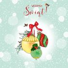 Clear Creations, Swarovski, karnet, kwadrat, Święta, Bombki