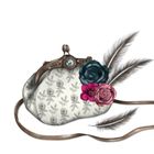 Clear Creations, Swarovski, karnet, kwadrat, Torebka pióra