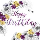 Clear Creations, Swarovski, karnet, kwadrat, Urodziny, kwiaty