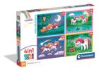 Clementoni, Super Color, Dzień z jednorożcami, puzzle 4w1